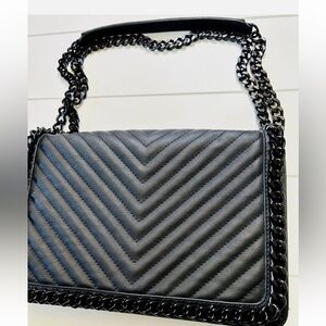 Aldo Quilted Black Chain Shoulder Bag